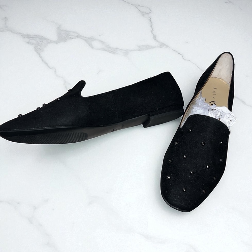 NIB Katy Perry “The Allena Microsuede Black Studded Loafers
